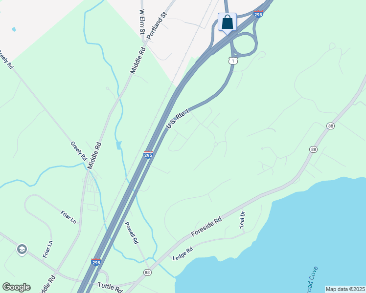 map of restaurants, bars, coffee shops, grocery stores, and more near 25 Sand Point Lane in Cumberland