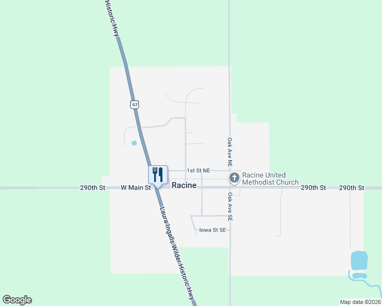 map of restaurants, bars, coffee shops, grocery stores, and more near 104 Harrison Avenue Southeast in Racine