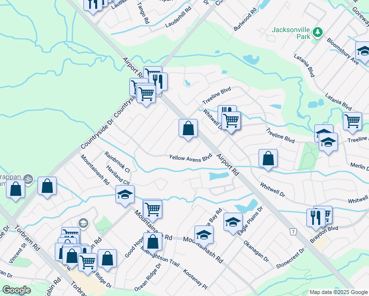map of restaurants, bars, coffee shops, grocery stores, and more near 13 Kettlewell Crescent in Brampton