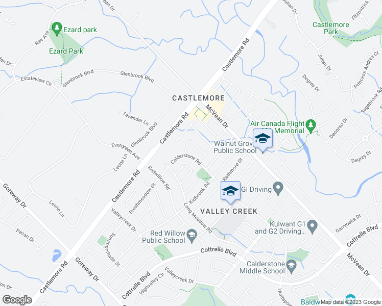 map of restaurants, bars, coffee shops, grocery stores, and more near 34 Calderstone Road in Brampton