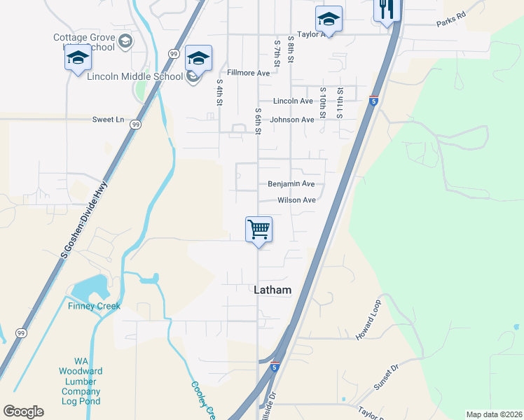 map of restaurants, bars, coffee shops, grocery stores, and more near 624 Harding Place in Cottage Grove