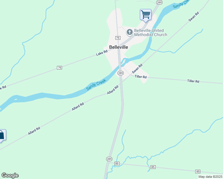 map of restaurants, bars, coffee shops, grocery stores, and more near 7661 Allard Road in Belleville