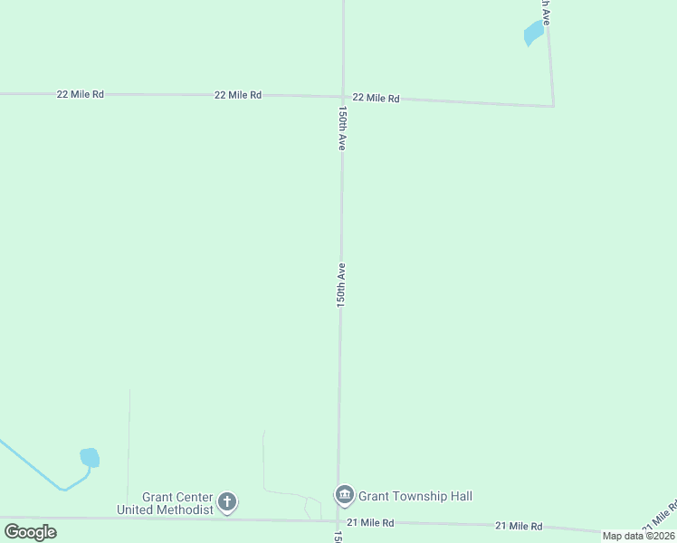 map of restaurants, bars, coffee shops, grocery stores, and more near 21575 150th Avenue in Big Rapids