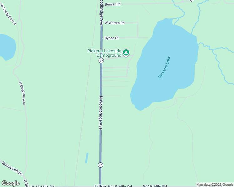 map of restaurants, bars, coffee shops, grocery stores, and more near 12518 North Woodbridge Avenue in Bitely