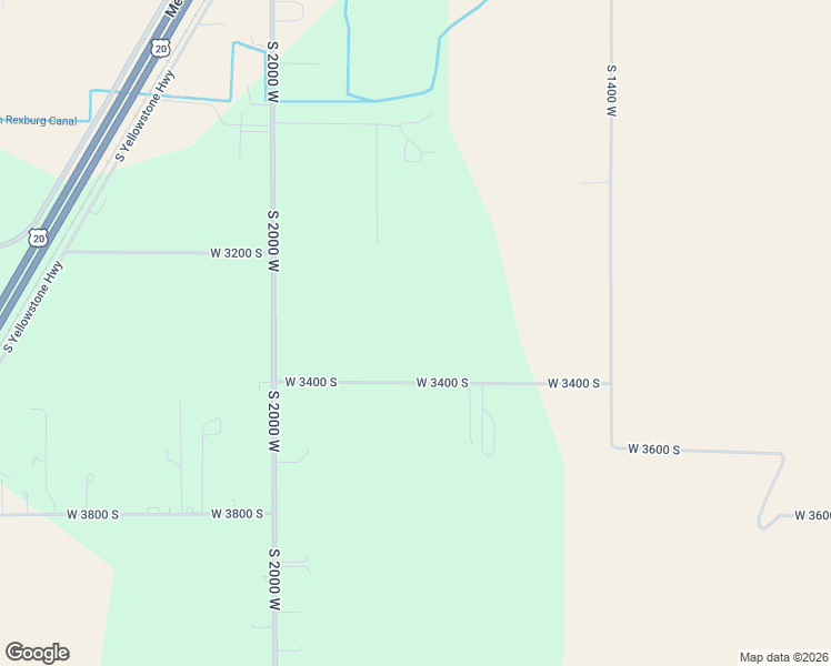 map of restaurants, bars, coffee shops, grocery stores, and more near 1520-1998 West 3400 South in Rexburg