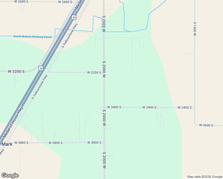 map of restaurants, bars, coffee shops, grocery stores, and more near 1946 West 3400 South in Rexburg