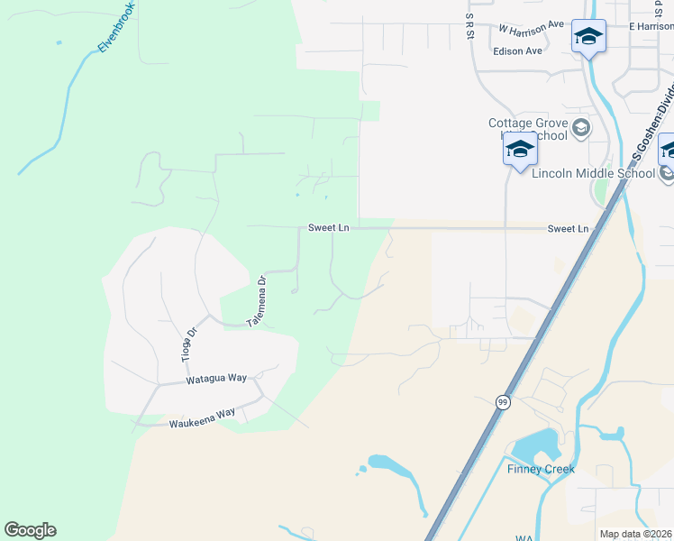 map of restaurants, bars, coffee shops, grocery stores, and more near 78135 Daybreak Drive in Cottage Grove