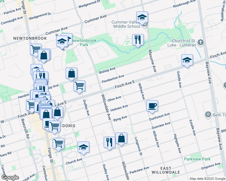 map of restaurants, bars, coffee shops, grocery stores, and more near in 