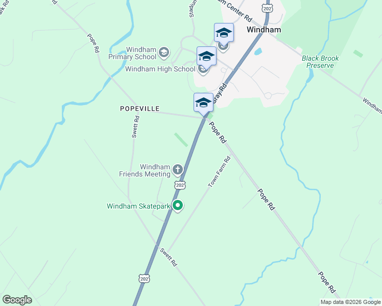 map of restaurants, bars, coffee shops, grocery stores, and more near 384 Gray Road in Windham