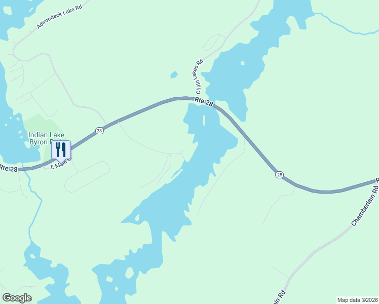 map of restaurants, bars, coffee shops, grocery stores, and more near 170 Lake Abanakee Road in Indian Lake