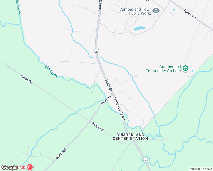 map of restaurants, bars, coffee shops, grocery stores, and more near 180 Main Street in Cumberland