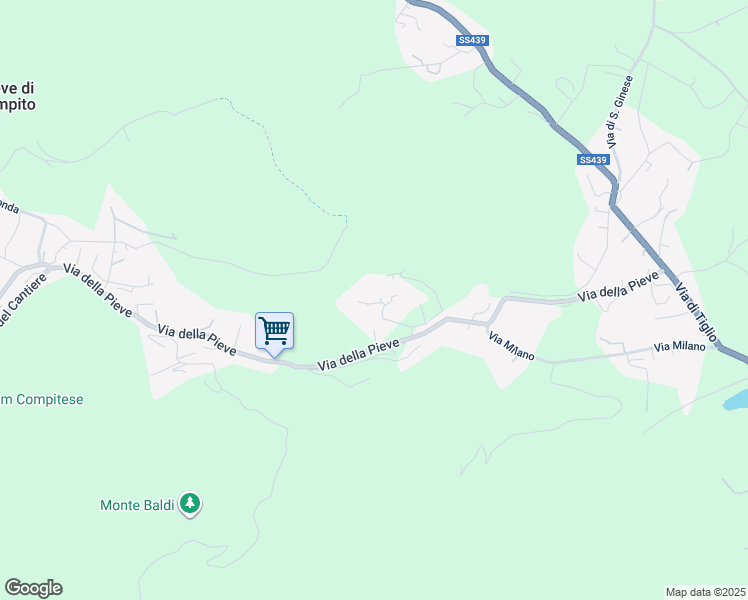 map of restaurants, bars, coffee shops, grocery stores, and more near 58 Via della Pieve in Capannori