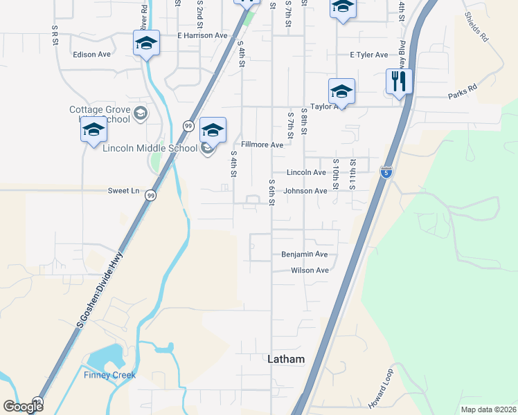 map of restaurants, bars, coffee shops, grocery stores, and more near 511 Grant Avenue in Cottage Grove