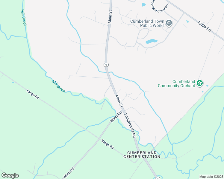 map of restaurants, bars, coffee shops, grocery stores, and more near 190 Main Street in Cumberland