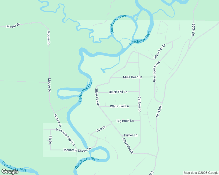 map of restaurants, bars, coffee shops, grocery stores, and more near 16300 Black Tail Lane in Bend