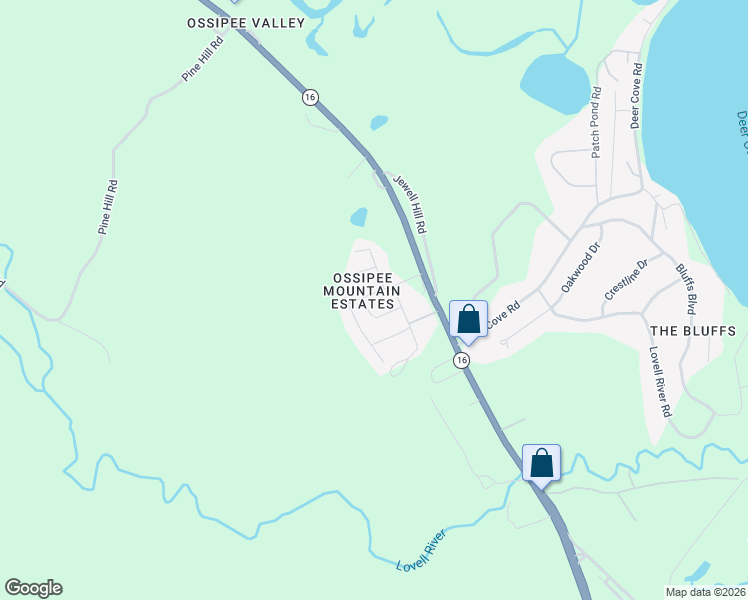 map of restaurants, bars, coffee shops, grocery stores, and more near 7a Mountainview Road in Ossipee