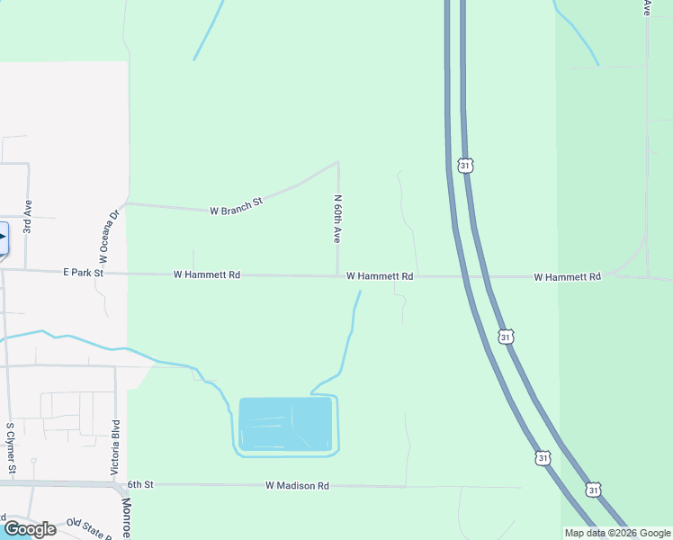map of restaurants, bars, coffee shops, grocery stores, and more near 7611 North 60th Avenue in Pentwater