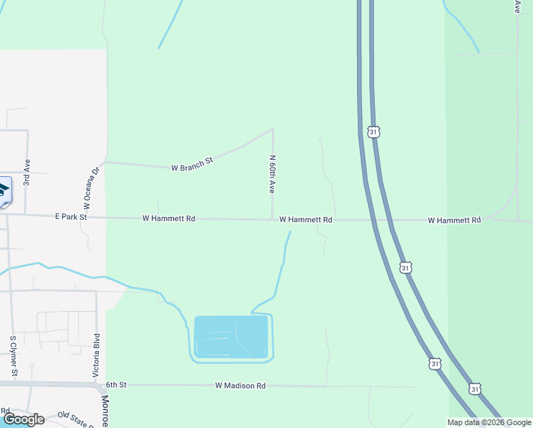 map of restaurants, bars, coffee shops, grocery stores, and more near 7611 North 60th Avenue in Pentwater