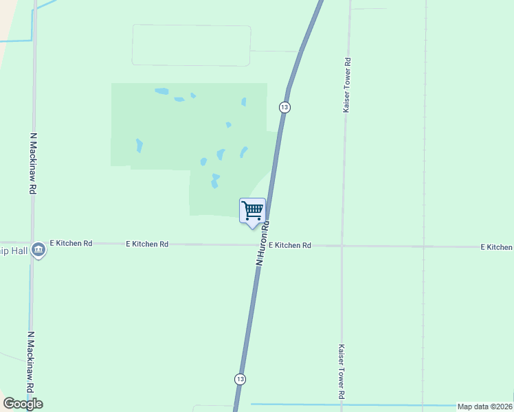 map of restaurants, bars, coffee shops, grocery stores, and more near 1571 North Huron Road in Pinconning
