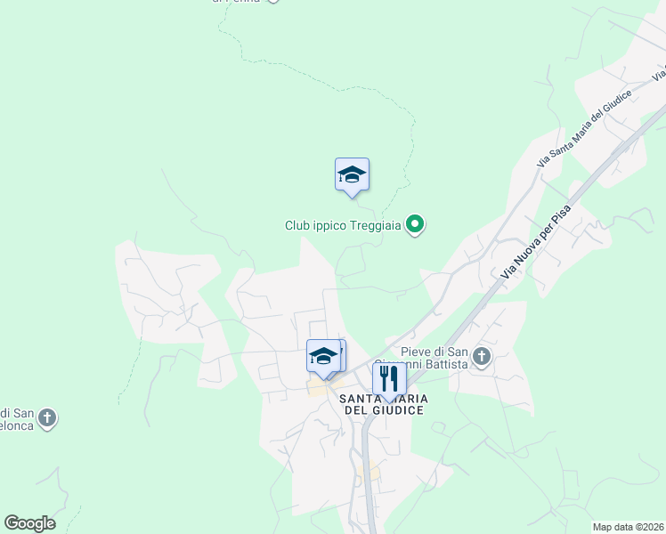 map of restaurants, bars, coffee shops, grocery stores, and more near Via Carlo Barsotti in Lucca