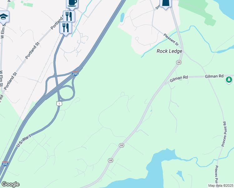 map of restaurants, bars, coffee shops, grocery stores, and more near 130 Starboard Reach in Yarmouth
