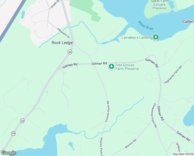 map of restaurants, bars, coffee shops, grocery stores, and more near 165 Princes Point Road in Yarmouth