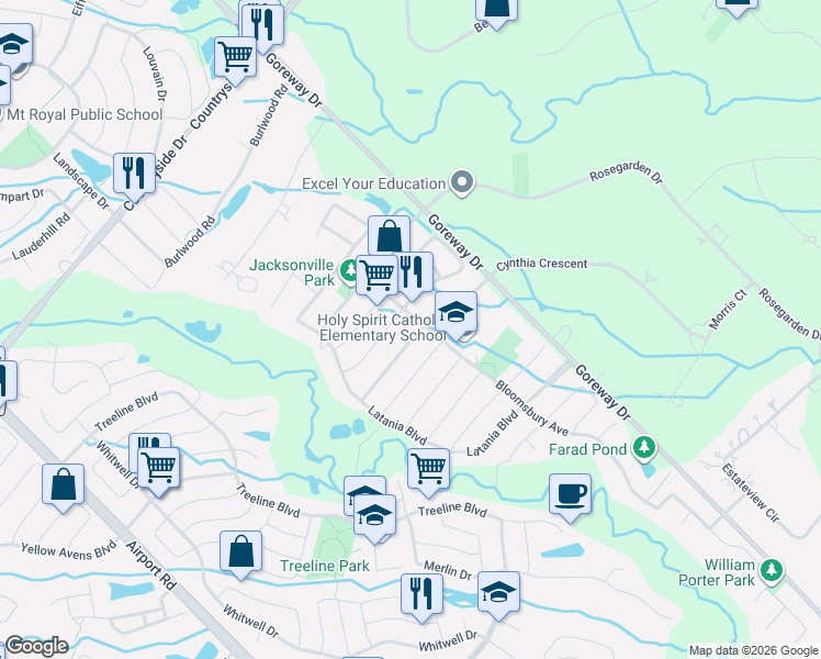 map of restaurants, bars, coffee shops, grocery stores, and more near 30 Richgrove Drive in Brampton