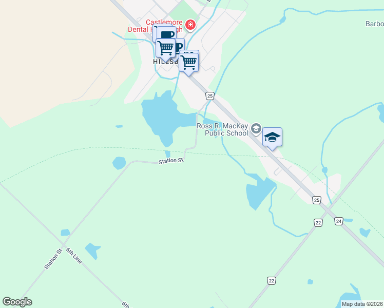 map of restaurants, bars, coffee shops, grocery stores, and more near 10 Station Street in Erin