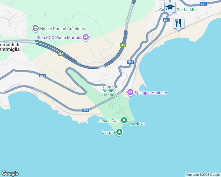 map of restaurants, bars, coffee shops, grocery stores, and more near 6 Salita della Croce in Latte