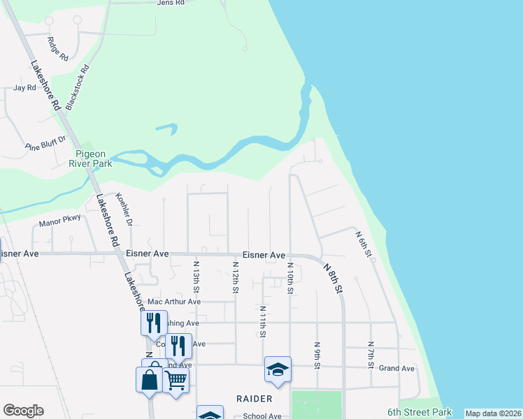 map of restaurants, bars, coffee shops, grocery stores, and more near 3809 Rosewood Court in Sheboygan