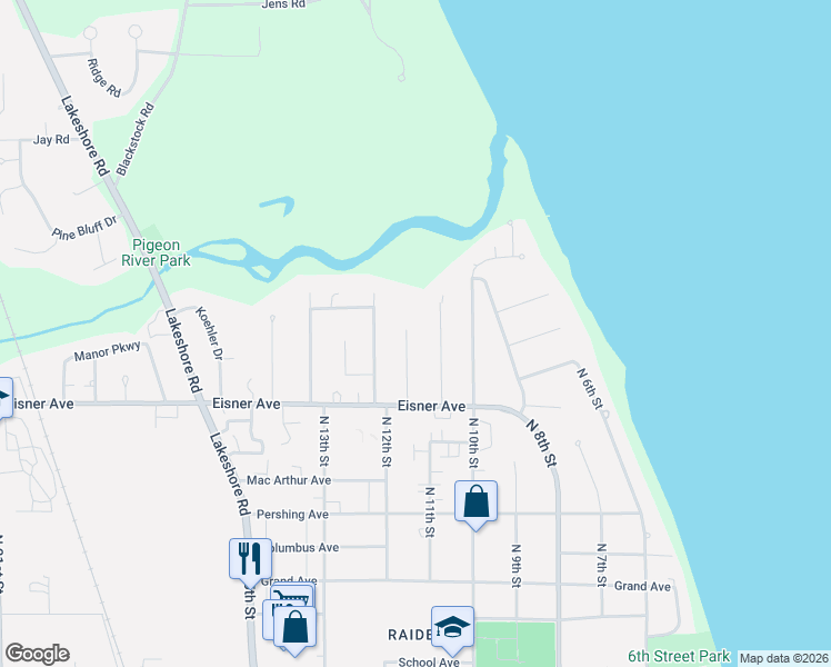 map of restaurants, bars, coffee shops, grocery stores, and more near 3809 Rosewood Court in Sheboygan