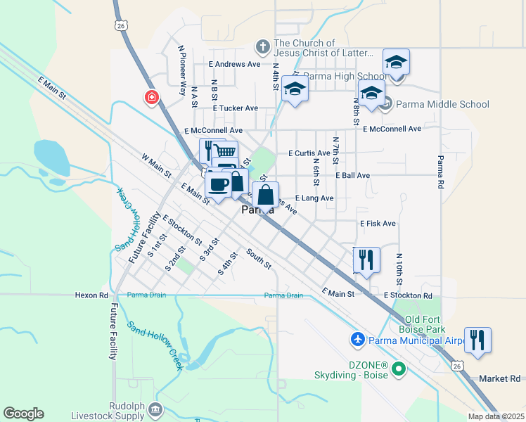 map of restaurants, bars, coffee shops, grocery stores, and more near in Parma