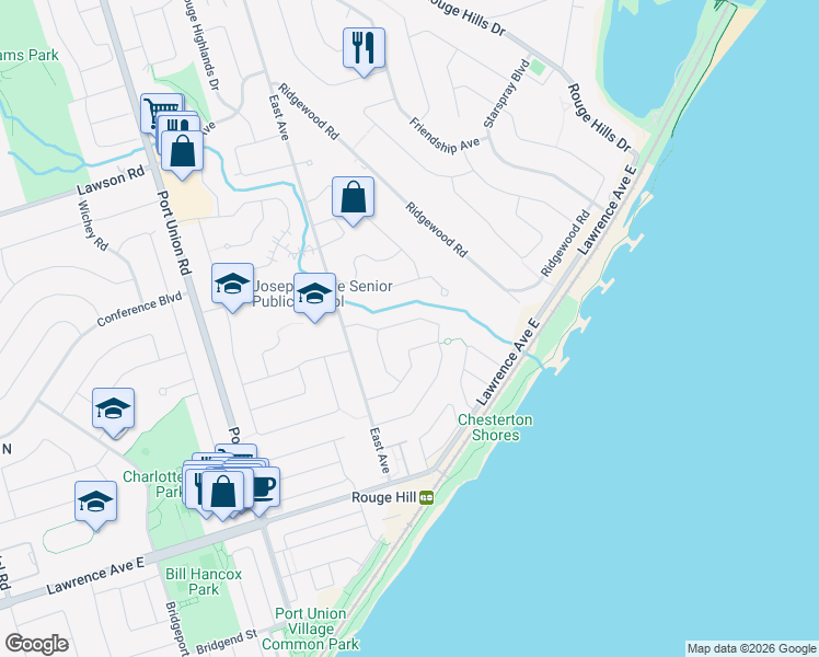 map of restaurants, bars, coffee shops, grocery stores, and more near 35 Maberley Crescent in Toronto