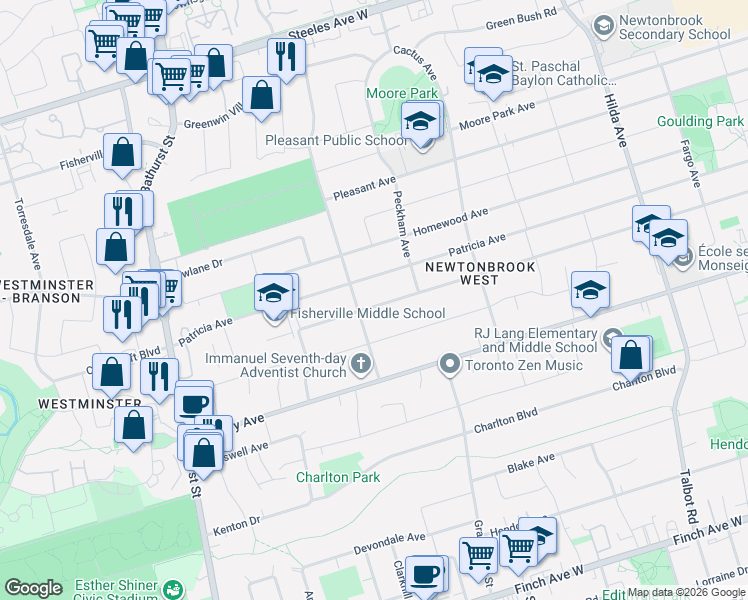 map of restaurants, bars, coffee shops, grocery stores, and more near 408 Connaught Avenue in Toronto