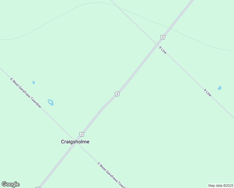 map of restaurants, bars, coffee shops, grocery stores, and more near County Road 3 in Dufferin County