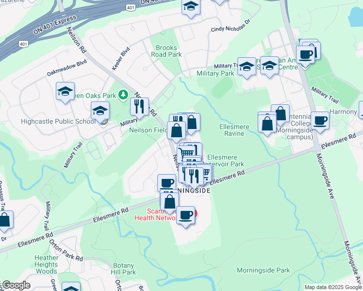 map of restaurants, bars, coffee shops, grocery stores, and more near 11 Livonia Place in Toronto