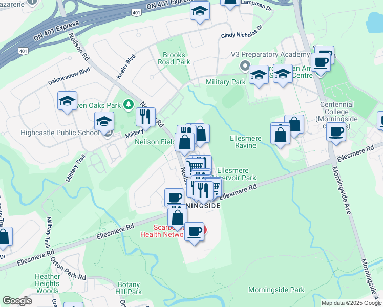 map of restaurants, bars, coffee shops, grocery stores, and more near 29 Livonia Place in Toronto