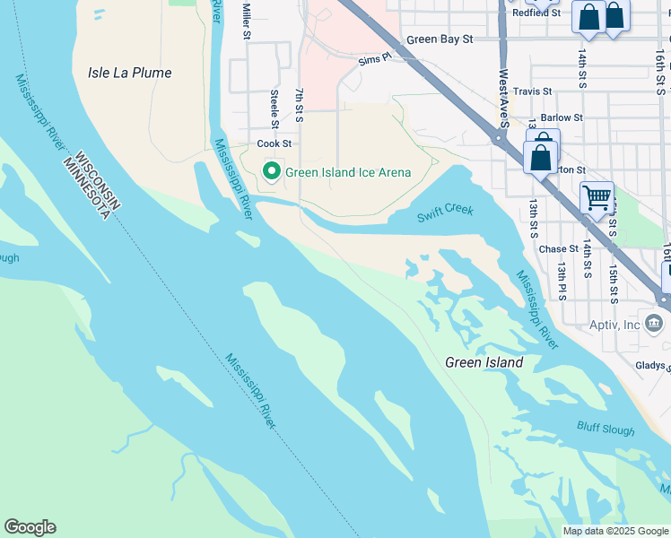 map of restaurants, bars, coffee shops, grocery stores, and more near 2516 7th Street South in La Crosse