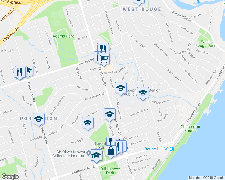 map of restaurants, bars, coffee shops, grocery stores, and more near 218 Parlette Avenue in Toronto