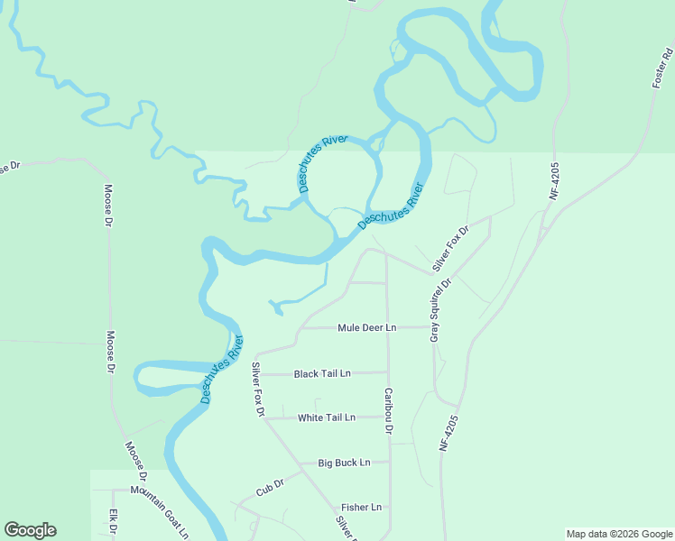 map of restaurants, bars, coffee shops, grocery stores, and more near 54665 Silver Fox Drive in Bend