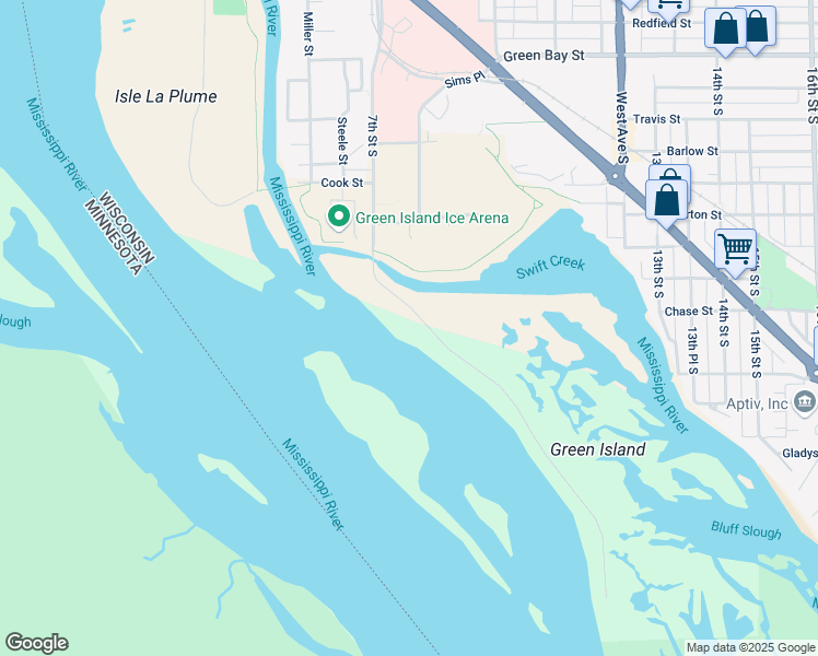 map of restaurants, bars, coffee shops, grocery stores, and more near 2516 7th Street South in La Crosse