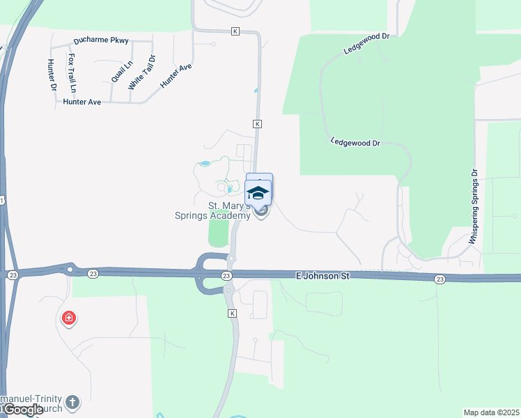 map of restaurants, bars, coffee shops, grocery stores, and more near 255 County Road K in Fond du Lac