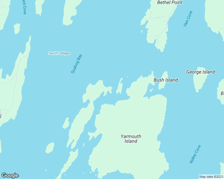 map of restaurants, bars, coffee shops, grocery stores, and more near 40 Little Yarmouth Island in Harpswell
