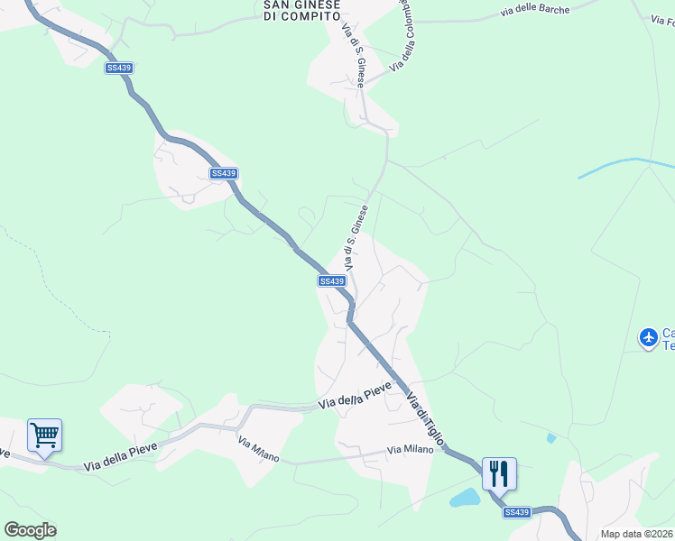 map of restaurants, bars, coffee shops, grocery stores, and more near in Capannori