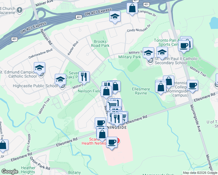 map of restaurants, bars, coffee shops, grocery stores, and more near 10 Livonia Place in Toronto