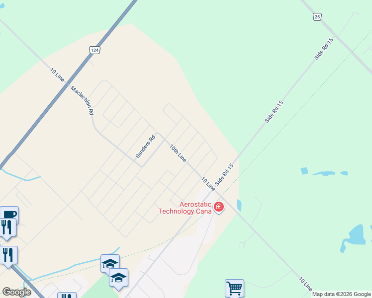 map of restaurants, bars, coffee shops, grocery stores, and more near 10 Ferguson Street in Erin