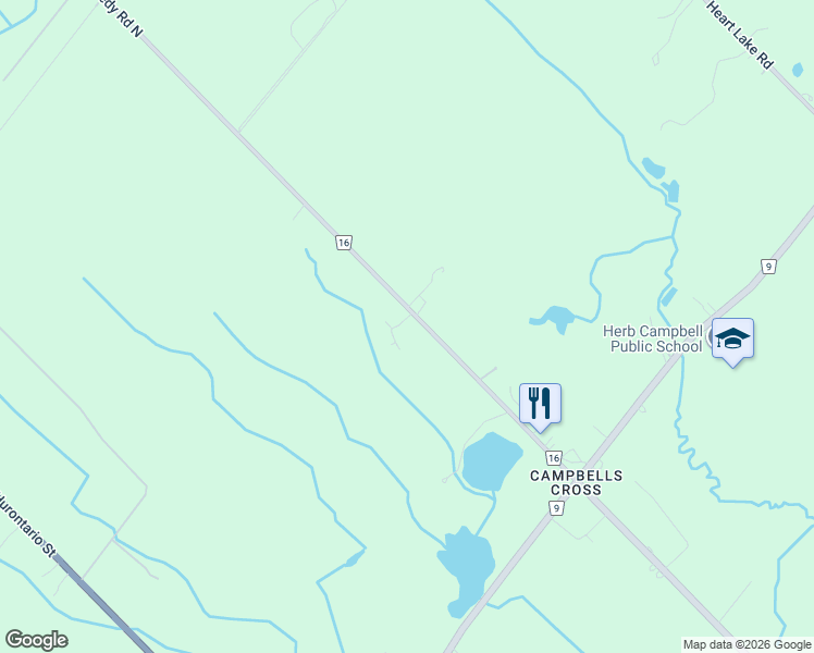 map of restaurants, bars, coffee shops, grocery stores, and more near 14234 Kennedy Road in Caledon