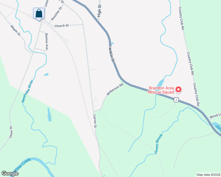 map of restaurants, bars, coffee shops, grocery stores, and more near 109 Nickerson Road in Brandon