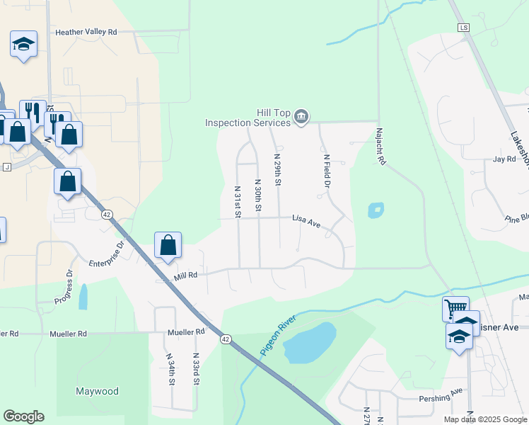 map of restaurants, bars, coffee shops, grocery stores, and more near 2926 Lisa Avenue in Sheboygan