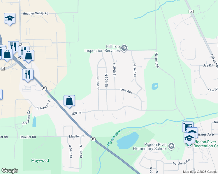 map of restaurants, bars, coffee shops, grocery stores, and more near 2926 Lisa Avenue in Sheboygan